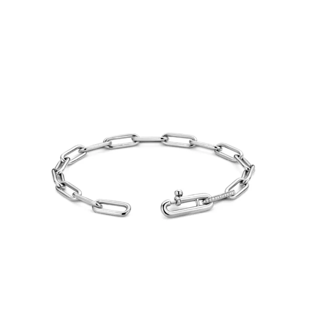 Ti Sento Sterling Silver Closed Forever Link Bracelet