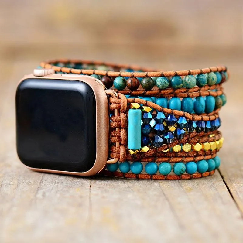 Turquoise & Jasper Beads Apple Watch Band