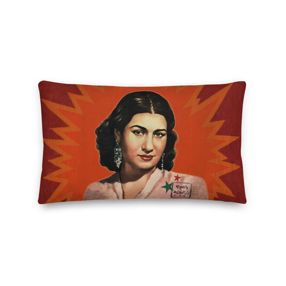 Um Kulthum Orange Flash | Cotton Cushion