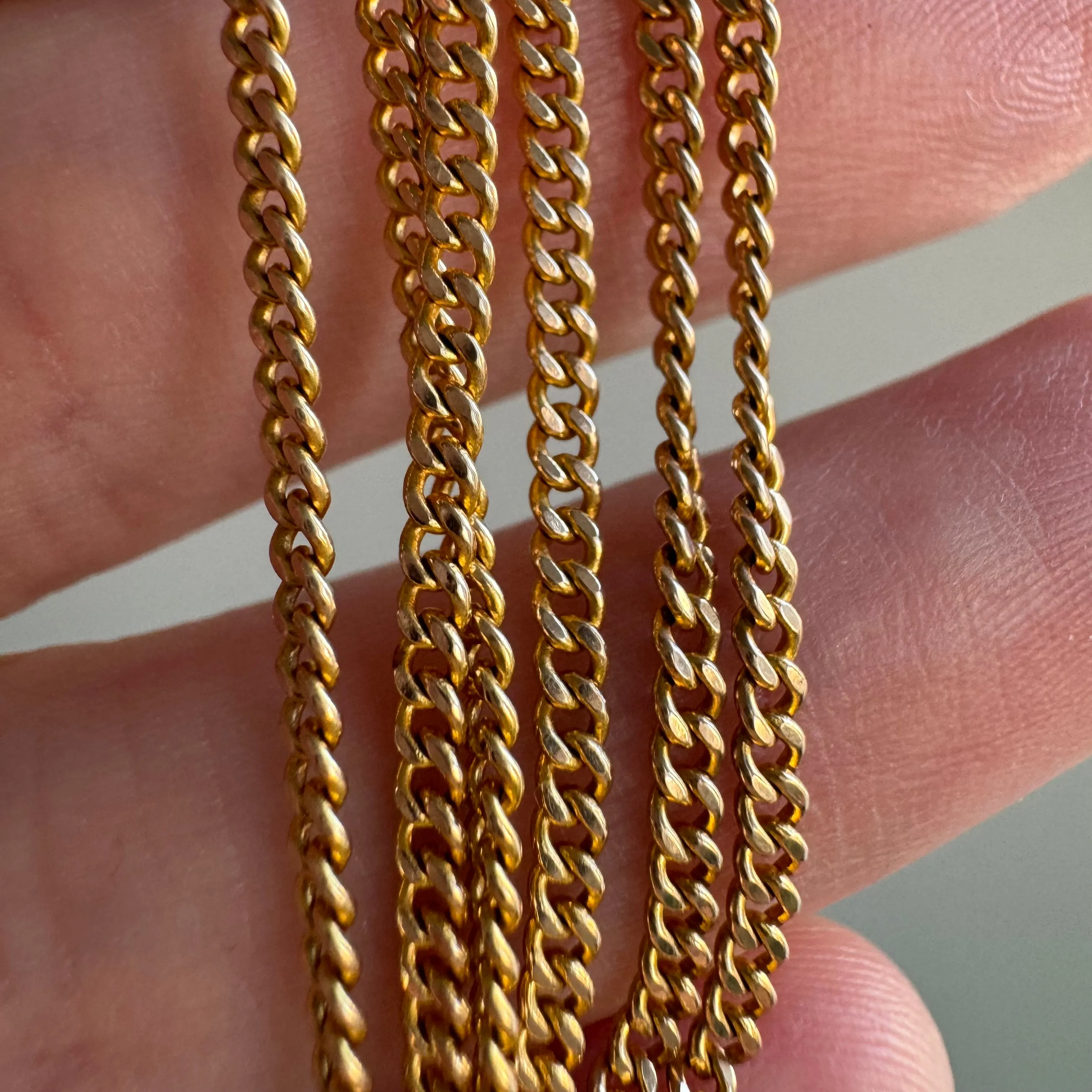 V I N T A G E // perfect curb / 14k yellow gold curb chain / 16.5, 4g