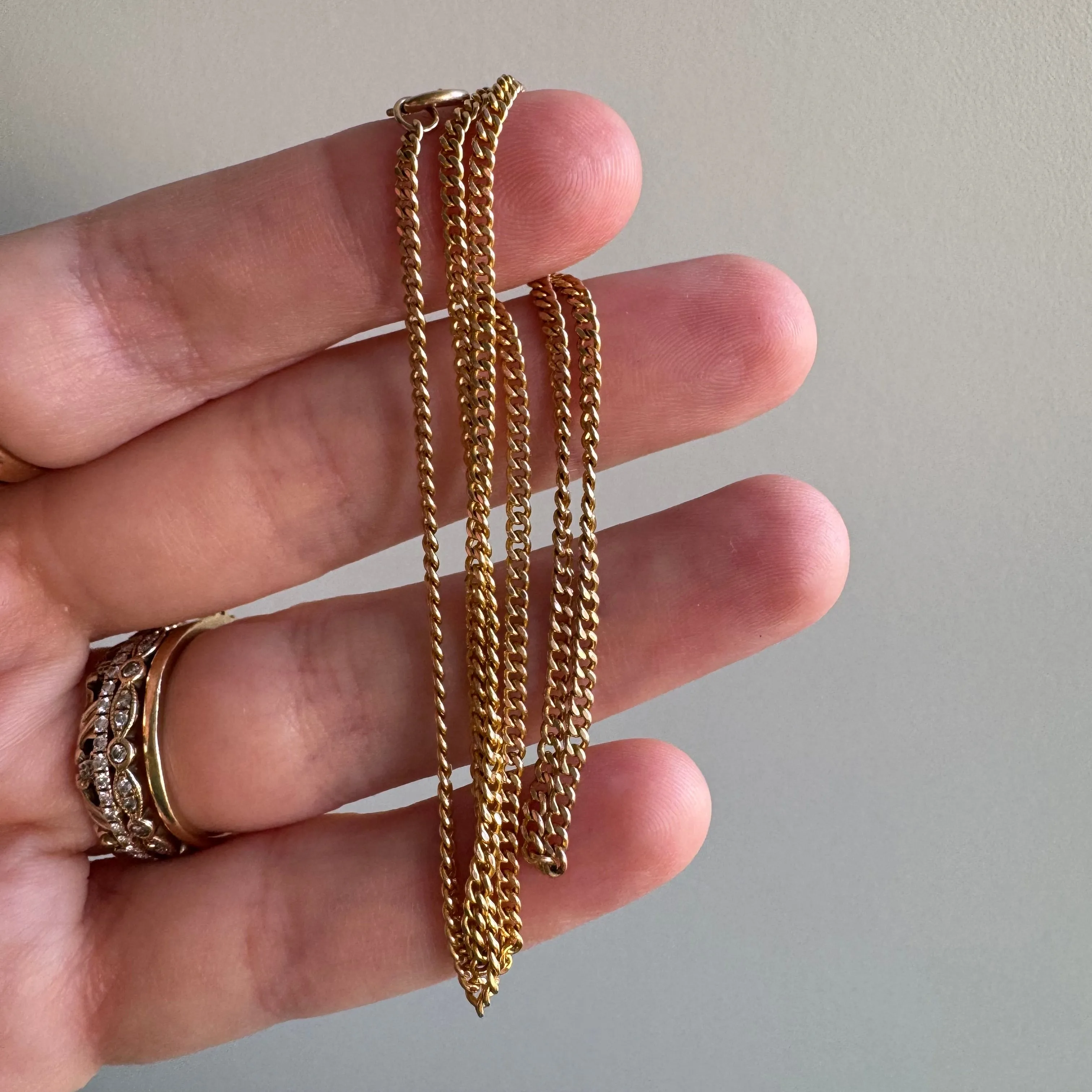 V I N T A G E // perfect curb / 14k yellow gold curb chain / 16.5, 4g