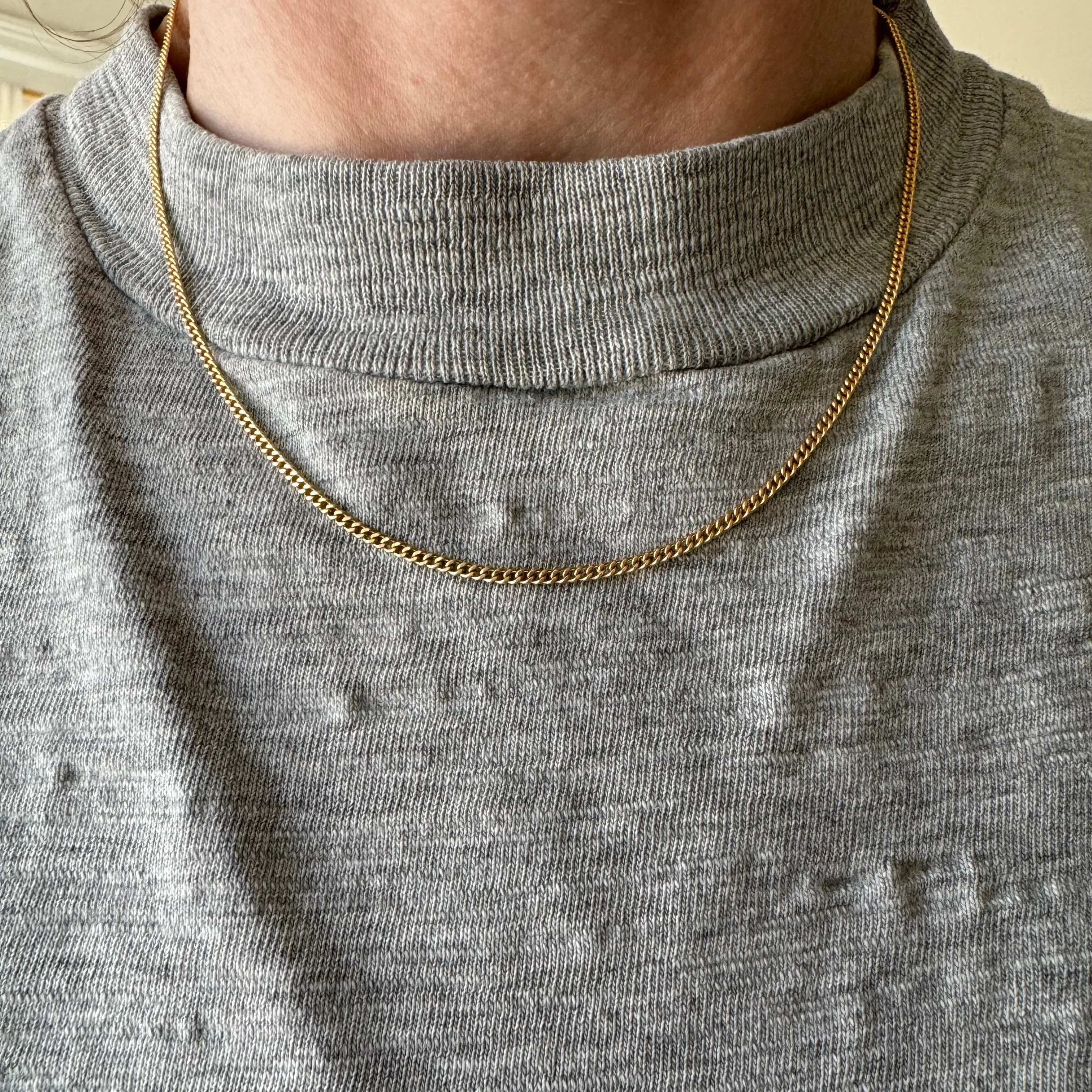 V I N T A G E // perfect curb / 14k yellow gold curb chain / 16.5, 4g