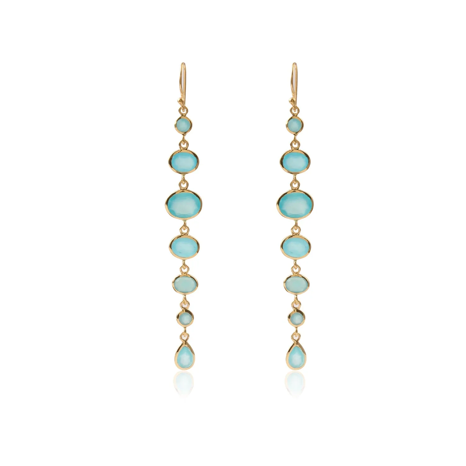 Vama | Lyla earrings | Metal-Sterling Silver | Stone-Aqua Chalcedony | Finish-Shiny