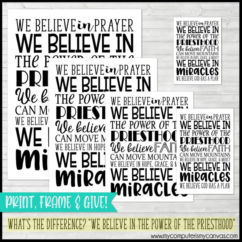 We Believe in MIRACLES {Subway Art} PRINTABLE