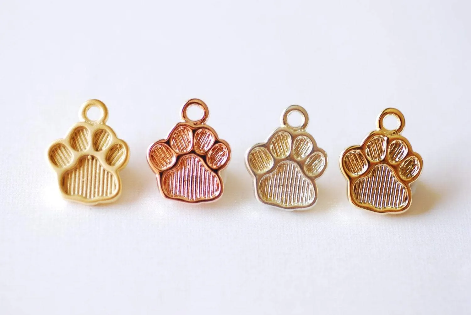 Wholesale Sterling Silver Gold Dog Paw Foot Print Charm 206