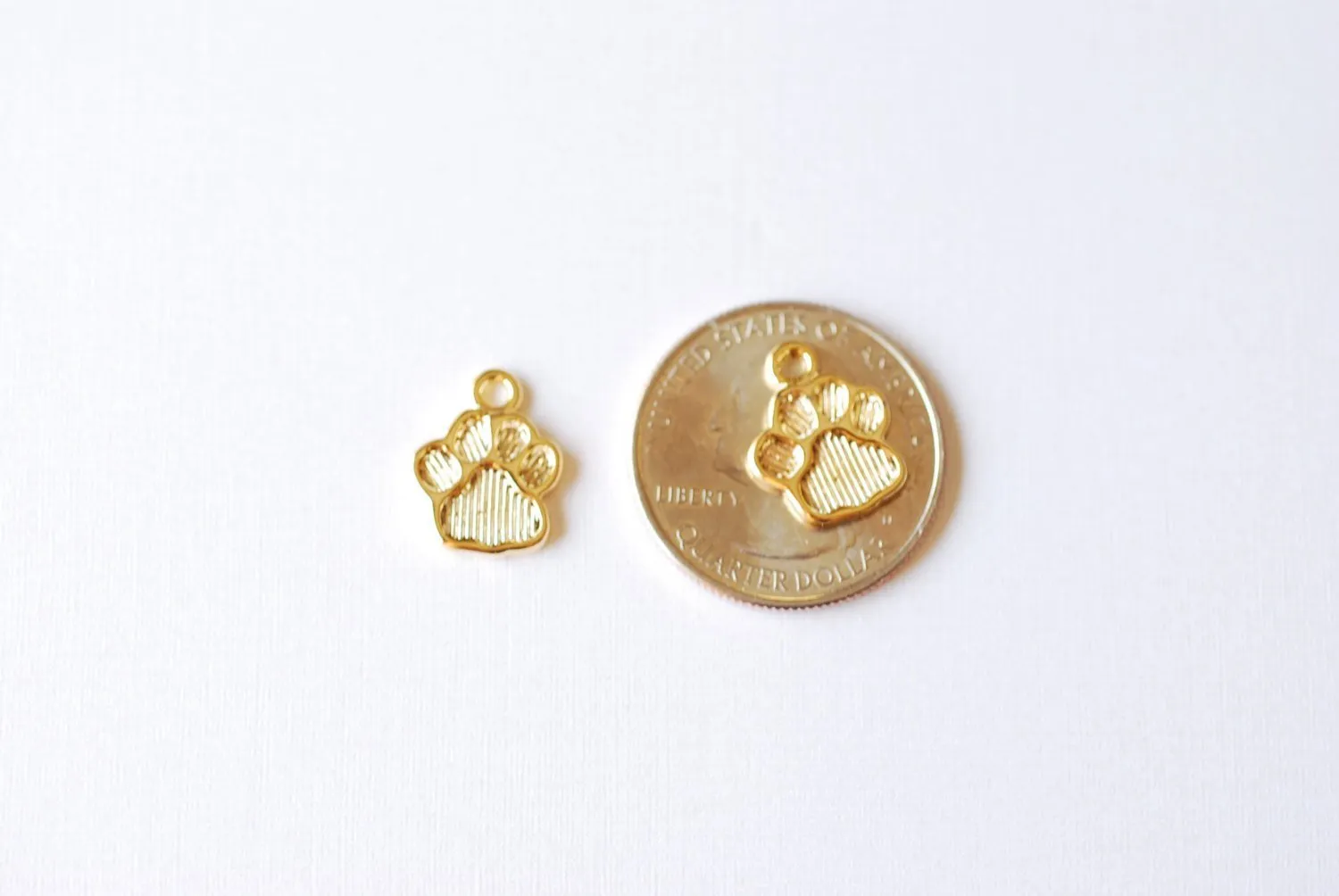 Wholesale Sterling Silver Gold Dog Paw Foot Print Charm 206