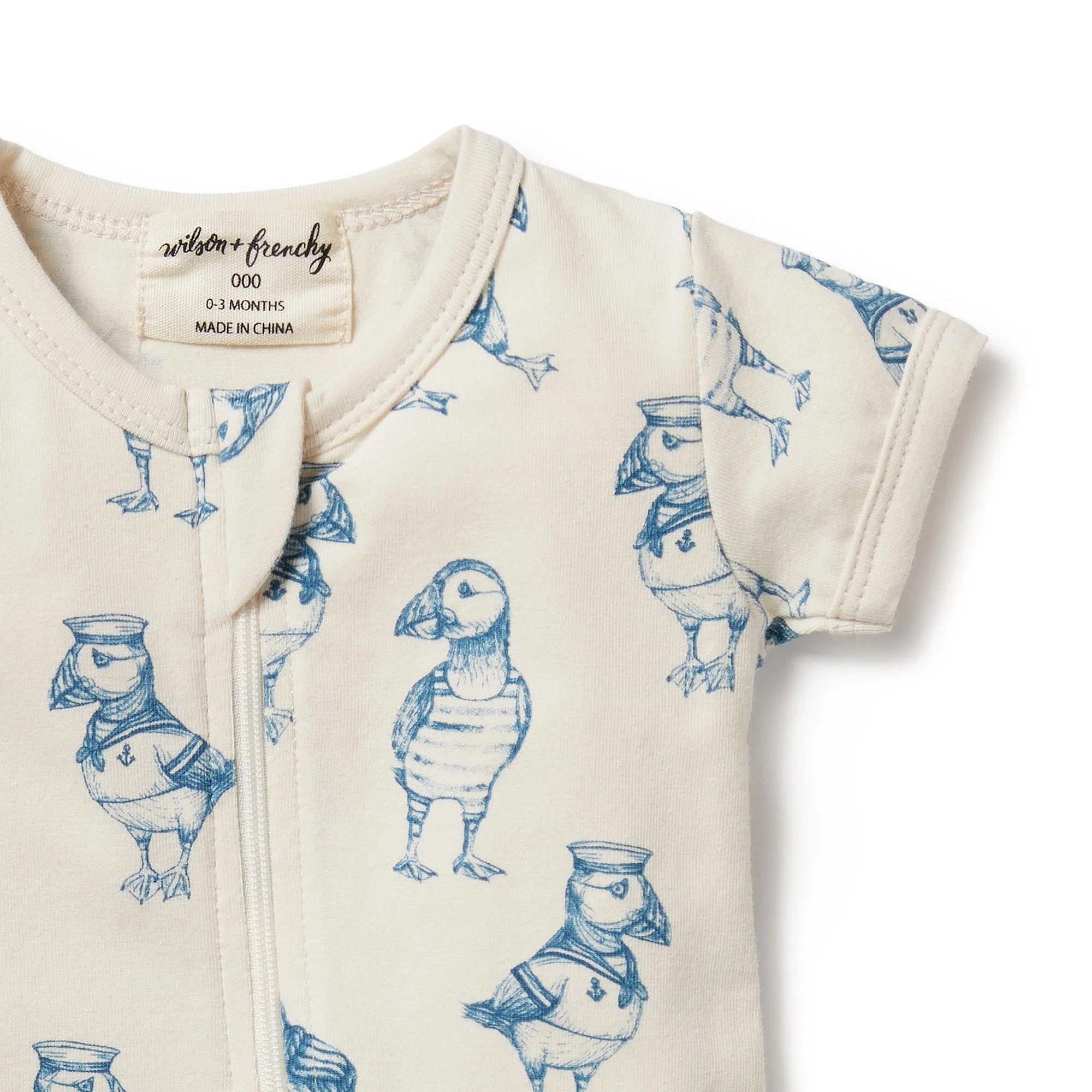 Wilson & Frenchy | Petit Puffin Organic Boyleg Zipsuit