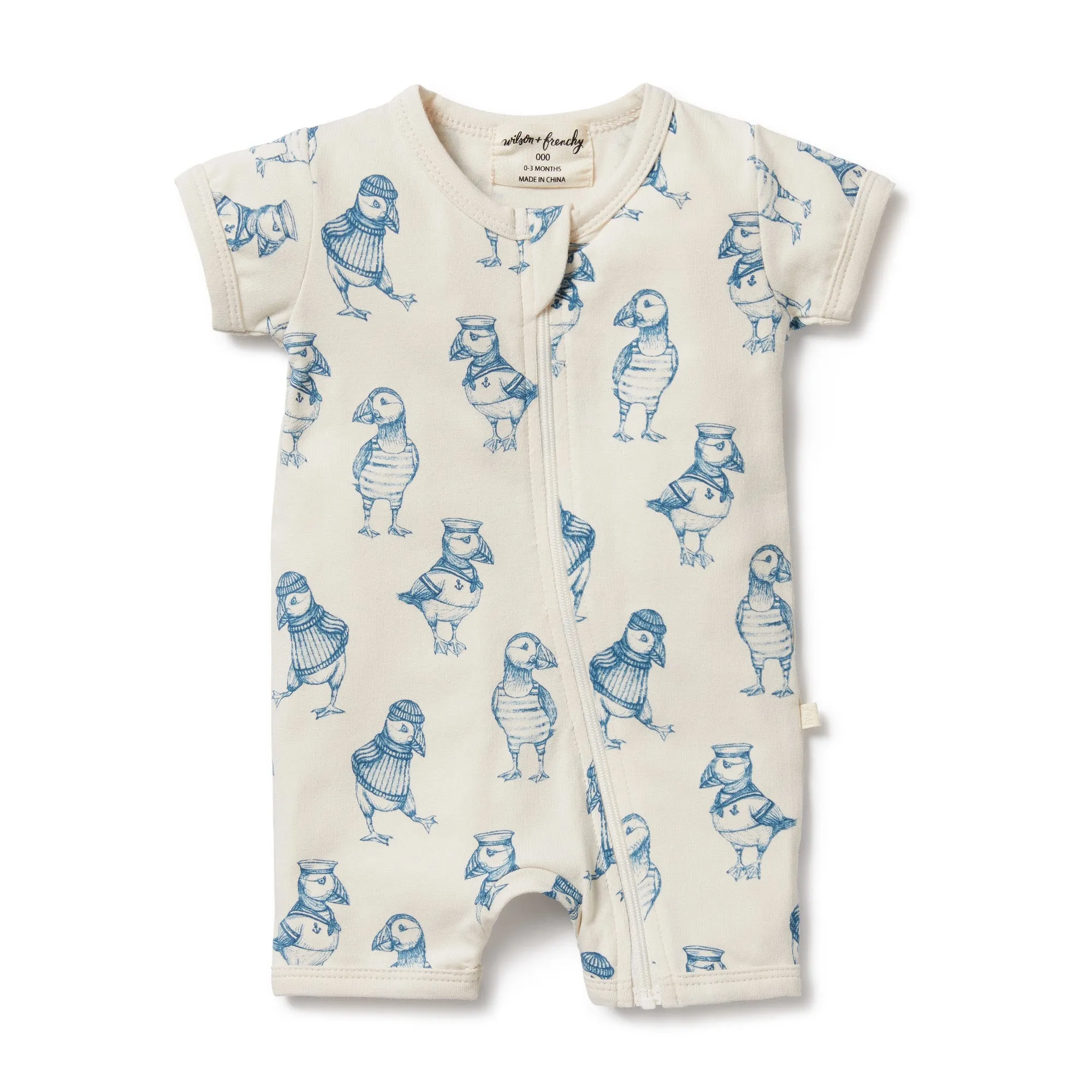 Wilson & Frenchy | Petit Puffin Organic Boyleg Zipsuit