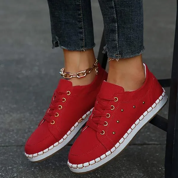 Women's Casual Lace-Up Canvas Shoes 05720584C