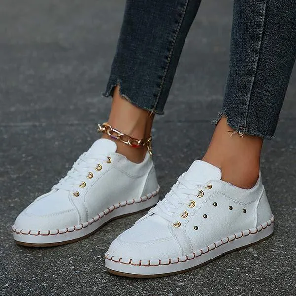 Women's Casual Lace-Up Canvas Shoes 05720584C