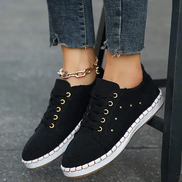 Women's Casual Lace-Up Canvas Shoes 05720584C