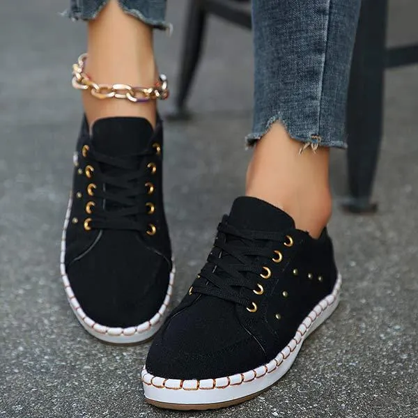 Women's Casual Lace-Up Canvas Shoes 05720584C