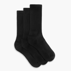 Women's Cotton Crew Sock | Black (3-Pack)