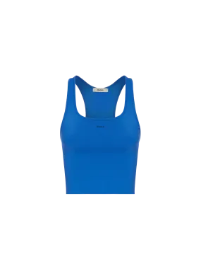 Women's Plant-Stretch Compressive Ribbed Tank Top—Cobalt Blue