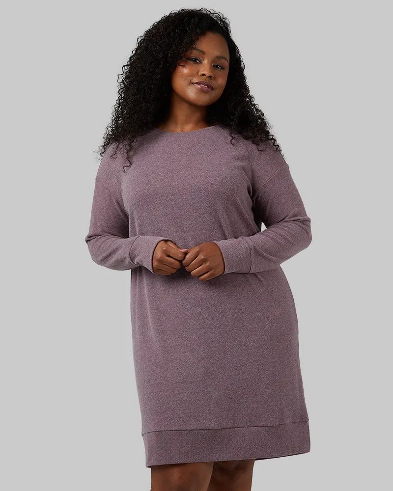 WOMEN'S SOFT SWEATER KNIT CREW DRESS