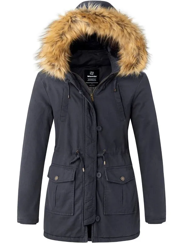 Women's Winter Coat With Detachable Hood Cotton Padded Parka City III