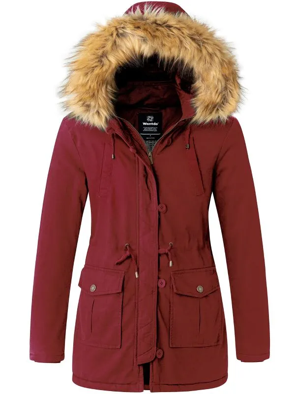 Women's Winter Coat With Detachable Hood Cotton Padded Parka City III