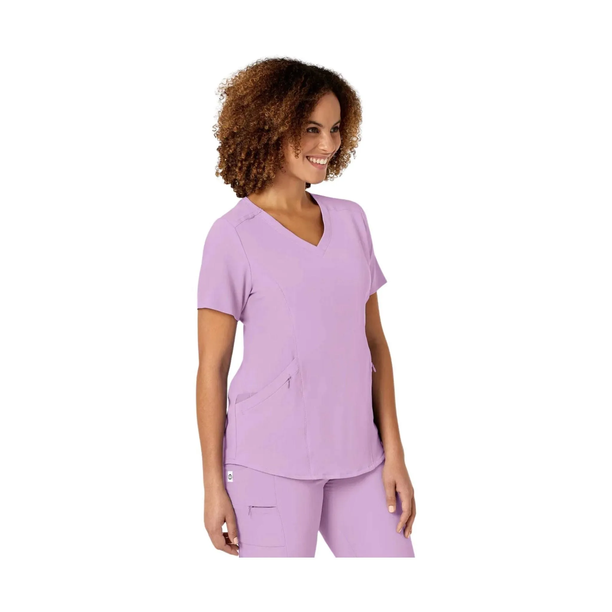 WonderWink Women's Renew V Neck Scrub Top - Violet Tulle