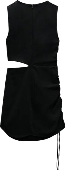 ZARA Black Cut Out Shoulder Twist Mini Dress BNWT UK S